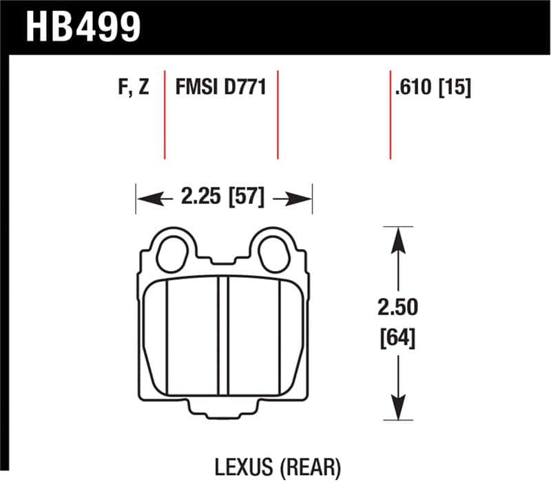 Hawk Performance — Hawk 00-05 Lexus IS300 HPS Street Rear Brake Pads
Disc Brake Pad - view 1