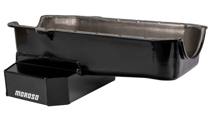 Moroso — Moroso 80-85 Chevrolet SBC(w/Passenger Side Dipstick) Wet Sump 7qt 7.5in Steel Oil Pan - Black - view 1