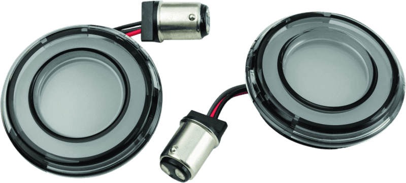 Kuryakyn — Kuryakyn Tracer L.E.D. Turn Signal Inserts Red/Red Smoke Lens Rear - view 1