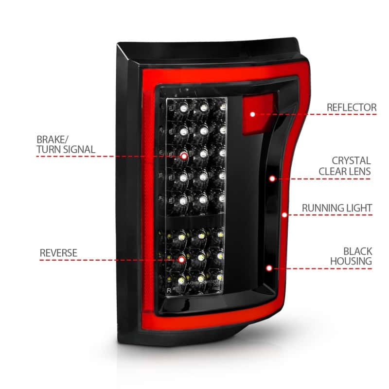 ANZO — ANZO 2015-2016 Ford F-150 LED Taillights Black
TailLightSet - view 5