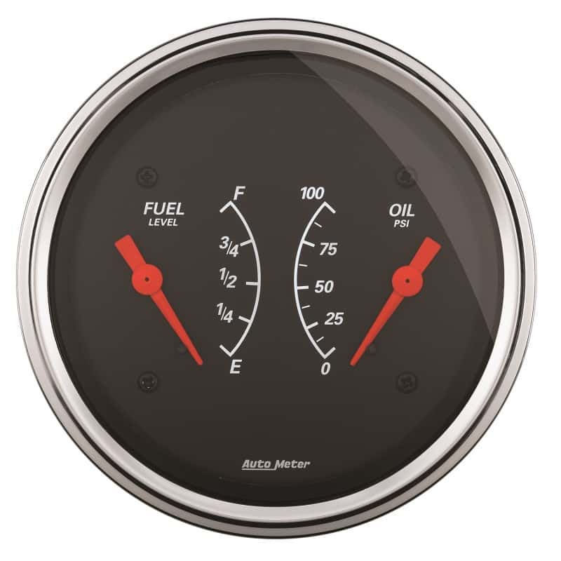 AutoMeter — AutoMeter Gauge Dual Fuel & Oilp 3-3/8in. 0 Ohm(e) to 90 Ohm(f)& 100PSI Elec Designer Black
GA 3.4" OIL/FU 90 DB - view 1