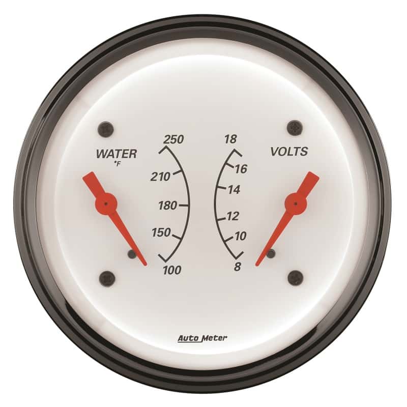 AutoMeter — AutoMeter Gauge Dual Wtmp & Volt 3-3/8in. 250 Deg. F & 18V Elec Arctic White
GA 3.4" WTMP/VOLT AW - view 4