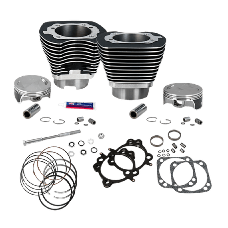 S&S Cycle — S&S Cycle 07-16 BT 124in Standard Compression 4-1/8in Big Bore Kit - Wrinkle Black - view 2
