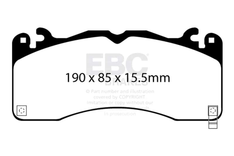 EBC — EBC 15+ Ford Mustang 5.0 Performance Pkg Yellowstuff Front Brake Pads
Disc Brake Pad - view 1