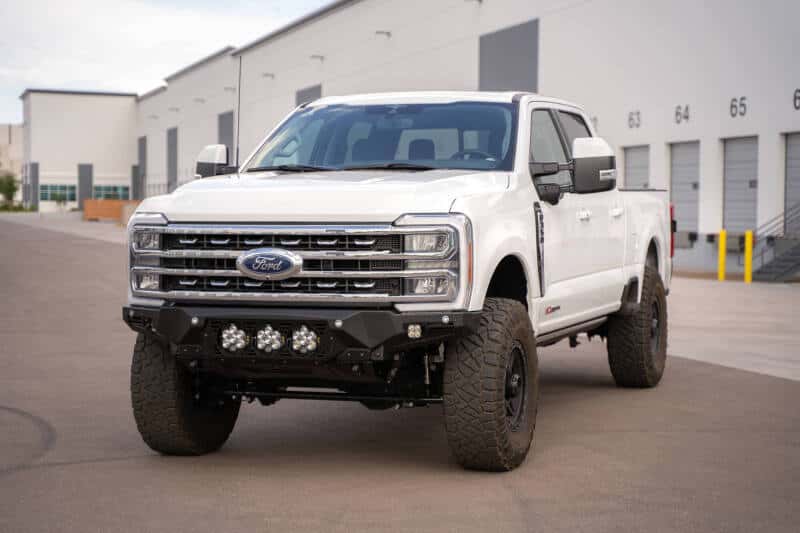 Addictive Desert Designs — Addictive Desert Designs 2023+ Ford F-250/F-350 Bomber Front Bumper (w/ 3 Baja Designs LP6 Mounts)
Bumper- Front - view 3