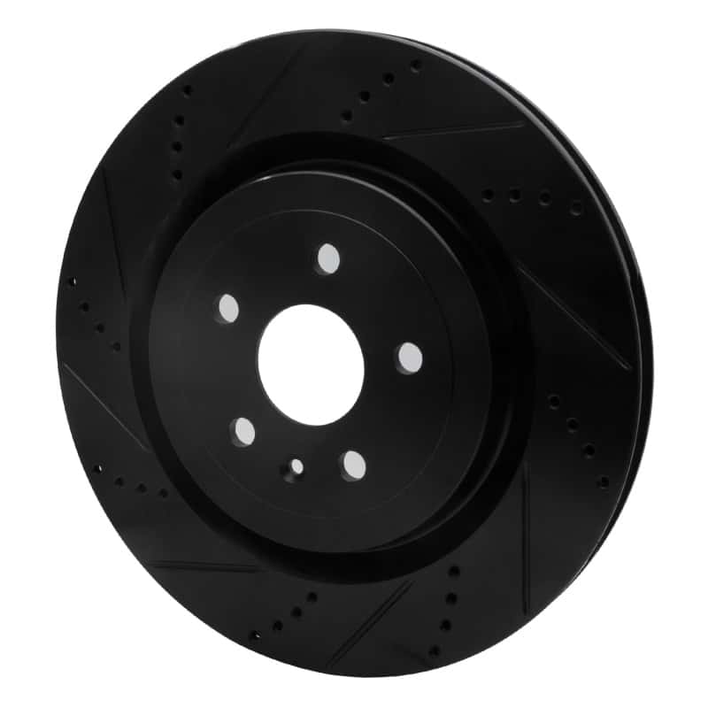 R1 Concepts — R1 09-24 Cadillac CTS Rear Left Drilled & Slotted Black Brake Rotor
R1 Brake Rotor Drill - view 2