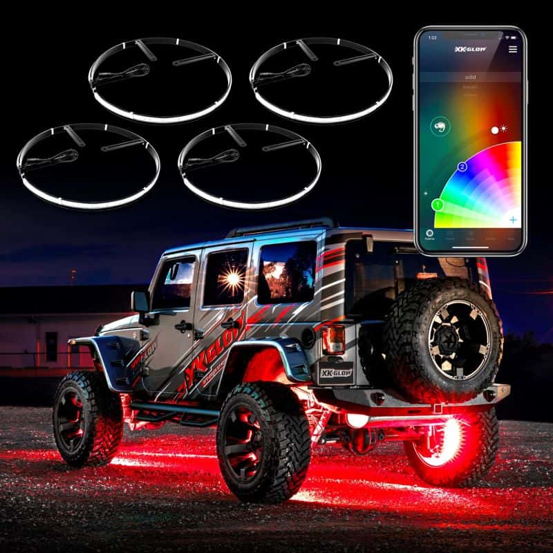 XKGLOW — XK Glow Wheel Ring Light Kit XKchrome App controlled w/ Turn Signal Function 4pc 15In - view 2