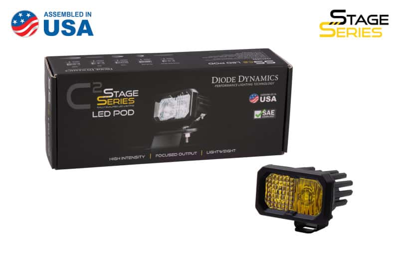 Diode Dynamics — Diode Dynamics Stage Series 2 In LED Pod Pro - Yellow Flood Standard ABL Each - view 8