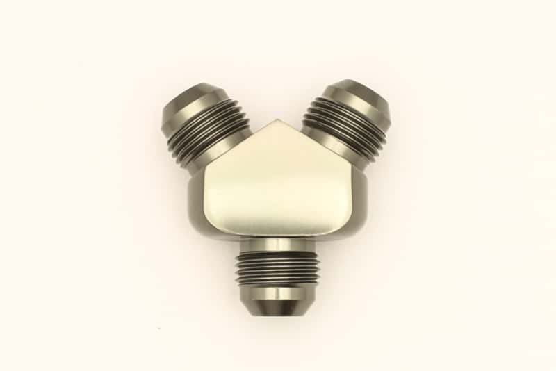 DeatschWerks — DeatschWerks 8AN Male Flare + 8AN Male Flare To 8AN Male Flare Y-Block Fitting - view 4