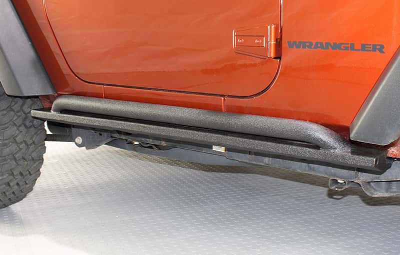 Fishbone Offroad — Fishbone Offroad 07-18 Jeep Wrangler JK 2 Door Rubicon Steel Rock Slider - Black Textured Powdercoat - view 3
