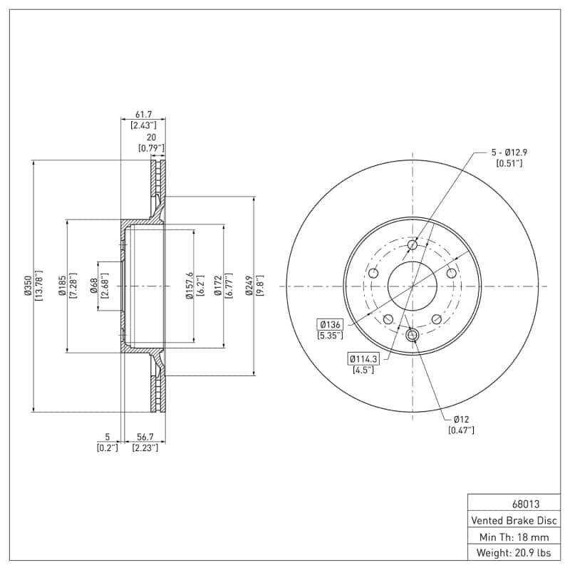 DFC — DFC 09-20 Nissan 370Z Rear Brake Rotor
DFC Brake Rotor - view 6