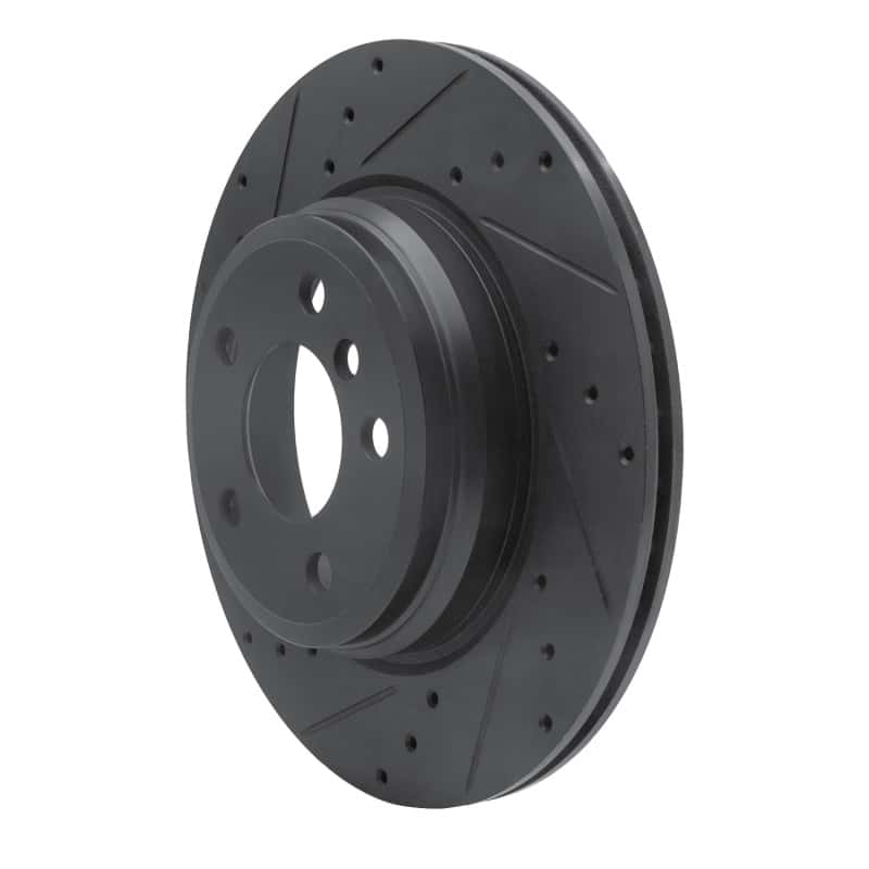 R1 Concepts — R1 12-20 BMW 330I Rear Left Drilled & Slotted Black Brake Rotor
R1 Brake Rotor Drill - view 2