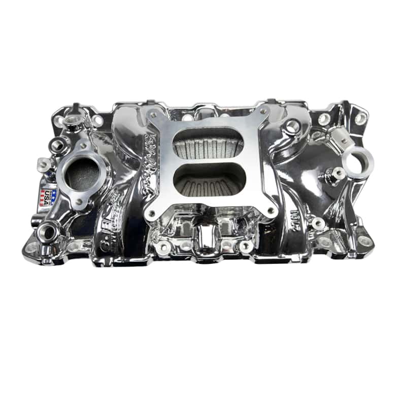 Edelbrock — Edelbrock SBC Performer EPS Manifold - Chrome Plasma Coated - view 1