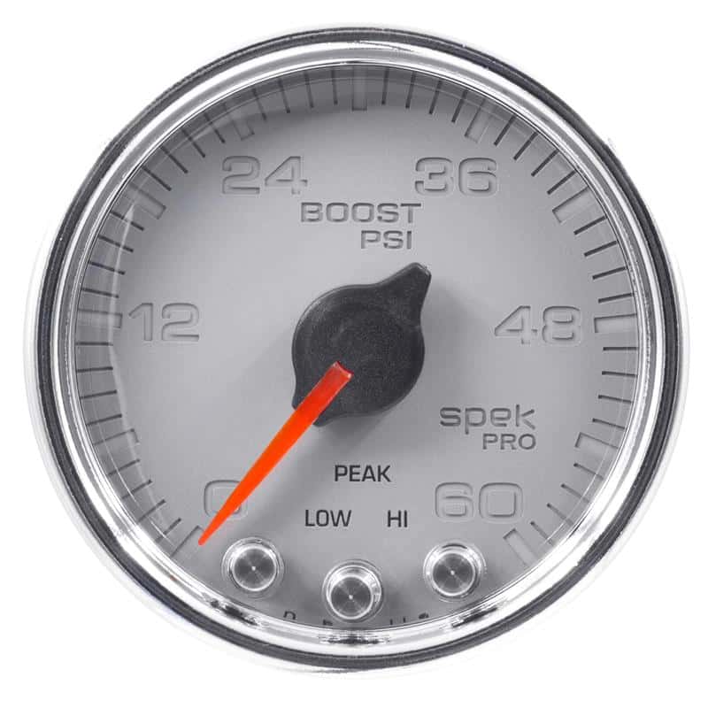 AutoMeter — Autometer Spek-Pro Gauge Boost 2 1/16in 60psi Stepper Motor W/Peak & Warn Slvr/Chrm
GA 2" BST 60 SCC SPK - view 2