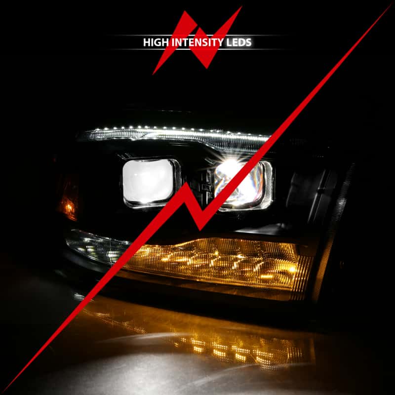 ANZO — ANZO 2009-2018 Dodge Ram 1500 Led Projector Plank Style Switchback H.L Halo Black Amber (OE Style)
Head Light Set - view 8