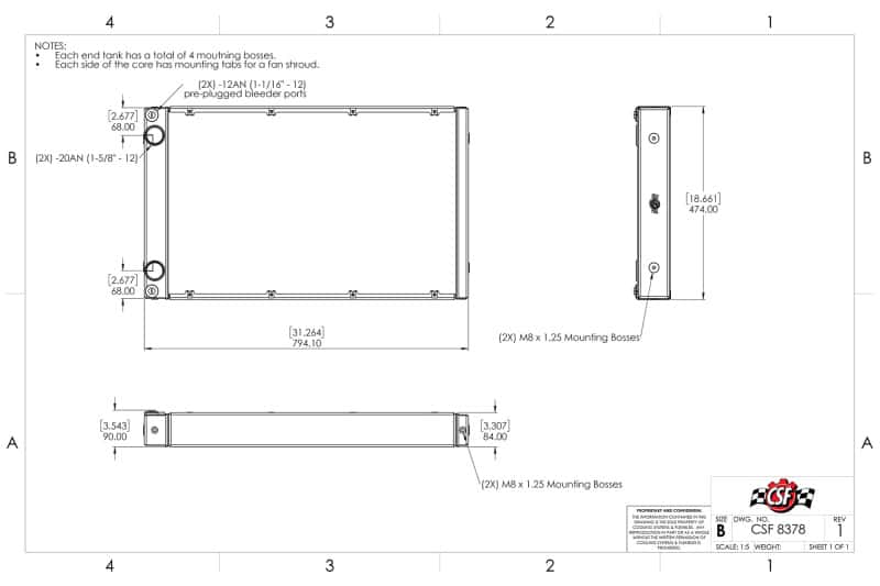 CSF — CSF Motorsport Dual-Pass Competition Radiator
CSF Radiator - view 3