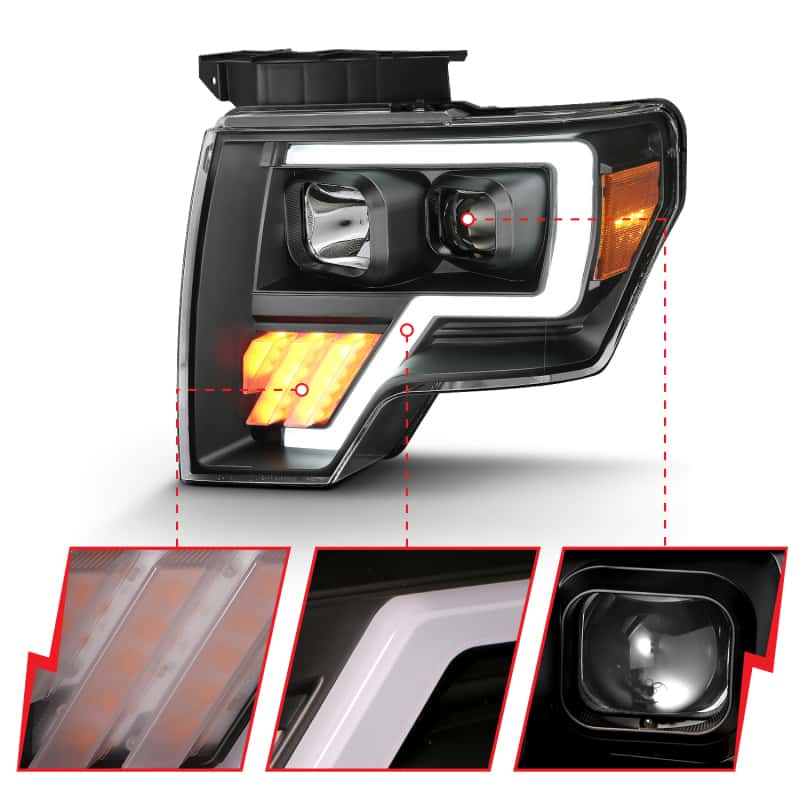 ANZO — ANZO 2009-2014 Ford F-150 Projector Light Bar G4 H.L. Black Amber
Head Light Set
HdLtSet - view 9
