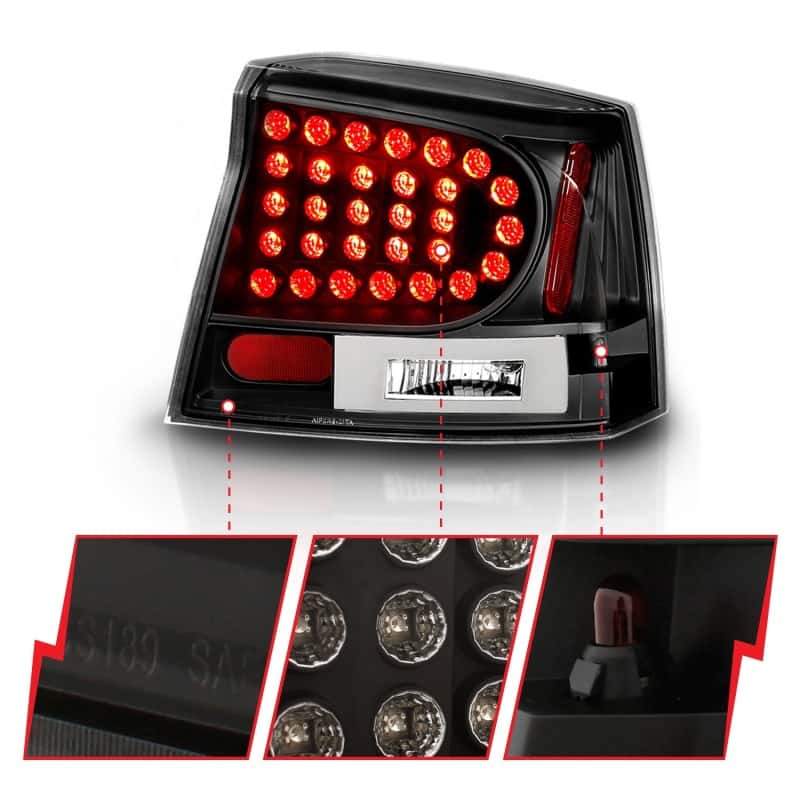 ANZO — ANZO 2006-2008 Dodge Charger LED Taillights Black - view 5