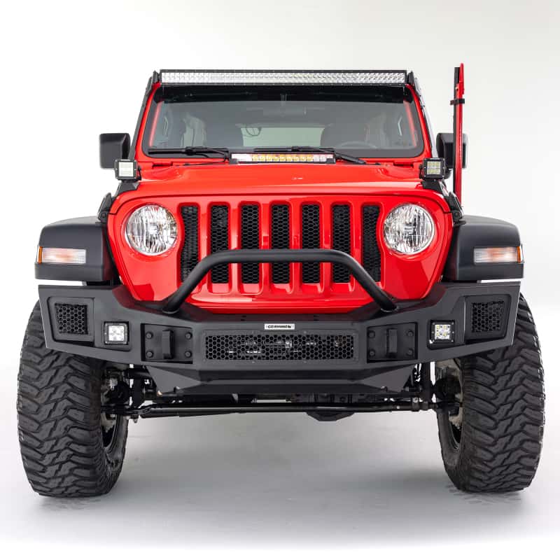 Go Rhino — Go Rhino 18-20 Jeep Wrangler JL/JLU/Gladiator JT Light Mount - 20in Single Row
Hood Hinge Mount - view 5