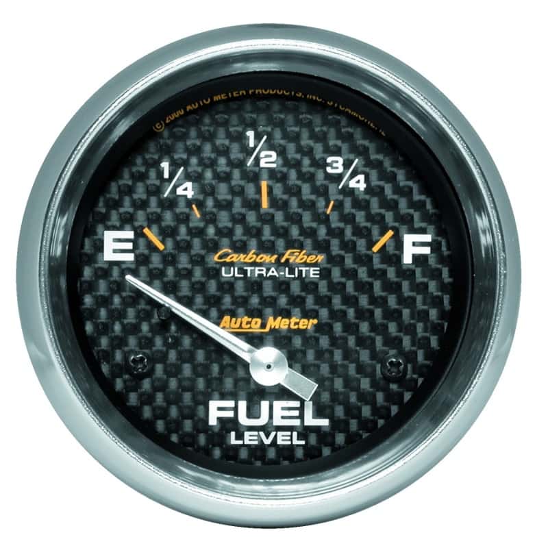 AutoMeter — AutoMeter Gauge Fuel Level 2-5/8in. 240 Ohm(e) to 33 Ohm(f) Elec Carbon Fiber
GA 2.6" FU 240-33 CF - view 1