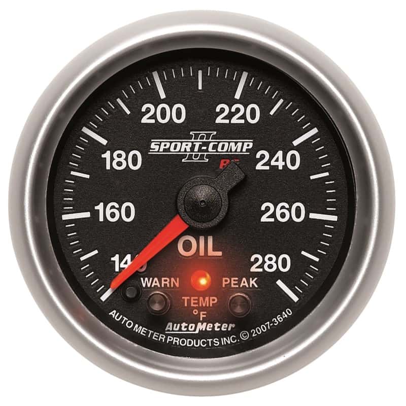 AutoMeter — Autometer Sport-Comp II 52.4mm 140-280 Deg F Oil Temperature Peak & Warn w/ Electronic Control Gauge
2-1/16" OIL TEMP, 14 - view 1