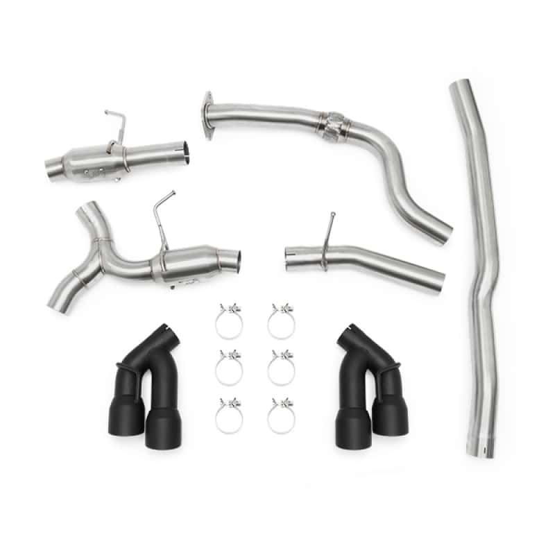 Mishimoto — Mishimoto 2016+ Chevrolet Camaro 2.0T Quad Black Tip Cat-Back Exhaust - view 1