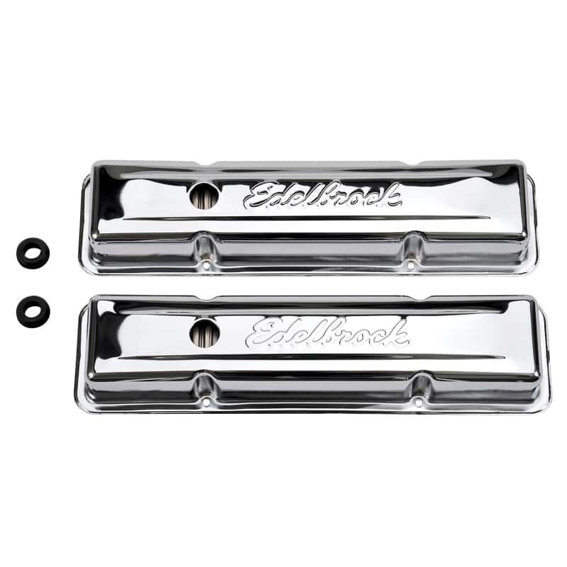 Edelbrock — Edelbrock Valve Cover Signature Series Chevrolet 1959-1986 262-400 CI V8 Low Chrome
CHROME/PRO-FLO - view 2