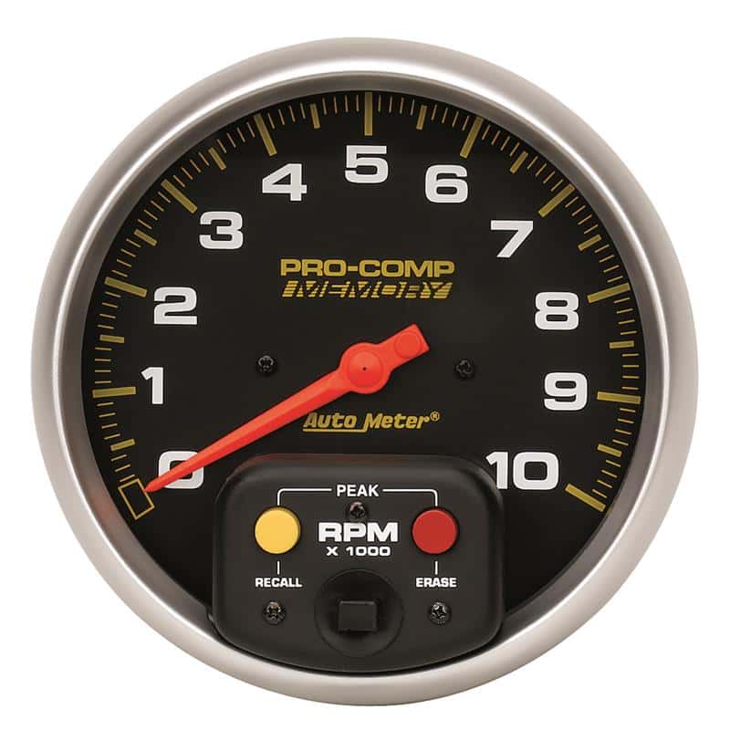 AutoMeter — Autometer Pro-Comp 5 inch 10K RPM with Peak Memory In-Dash Tachometer
5" TACH, 10,000 RPM, - view 2