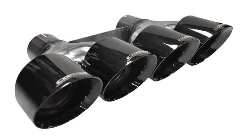 CORSA Performance — Corsa 2014-2020 Chevrolet Corvette 6.2L V8 Quad 45in Polished Black Pro-Series Tip Kit
Exhaust - view 2