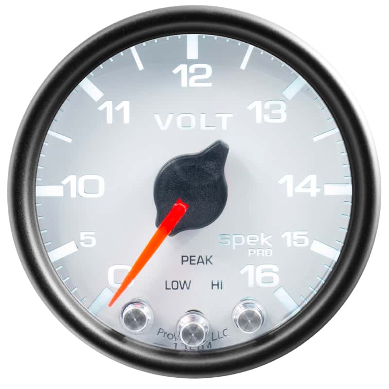AutoMeter — Autometer Spek-Pro Gauge Voltmeter 2 1/16in 16V Stepper Motor W/Peak & Warn Wht/Blk
GA 2" VOLT WCB SPEK - view 5