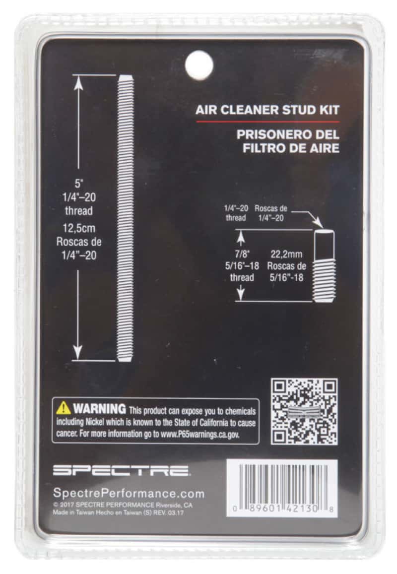 Spectre — Spectre Air Cleaner Stud Kit - Unfinished - view 3