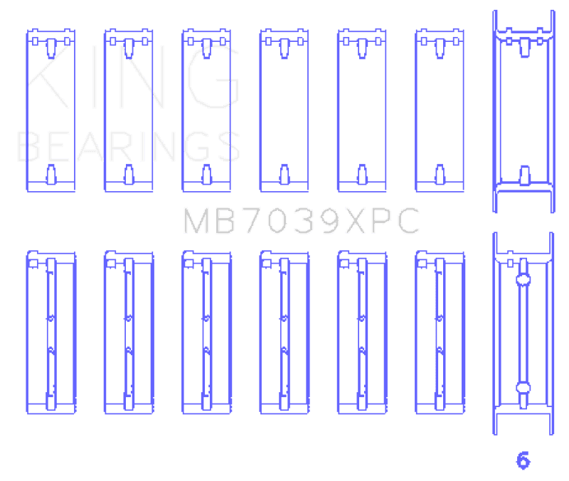 King Engine Bearings — King BMW M20/M50 2.0L/2.5L/2.7L Crankshaft Main Bearings Set (Size STDX) - 7 Pairs Coated
Engine Bearing - view 2