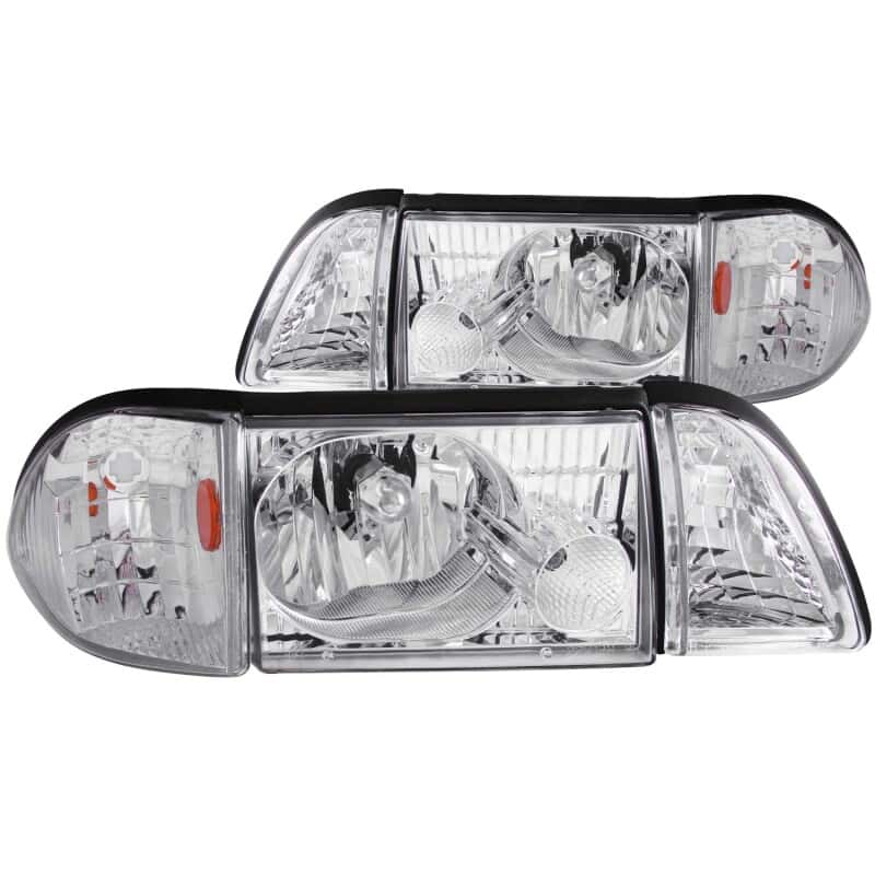 ANZO — ANZO 1987-1993 Ford Mustang Crystal Headlights Chrome w/ Corner Lights 2pc
Head Light Set
HdLtSet - view 2