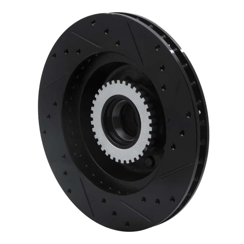 R1 Concepts — R1 91-96 Buick COMMERCIAL CHASSIS Front Left Drilled & Slotted Black Brake Rotor
R1 Brake Rotor Drill - view 4