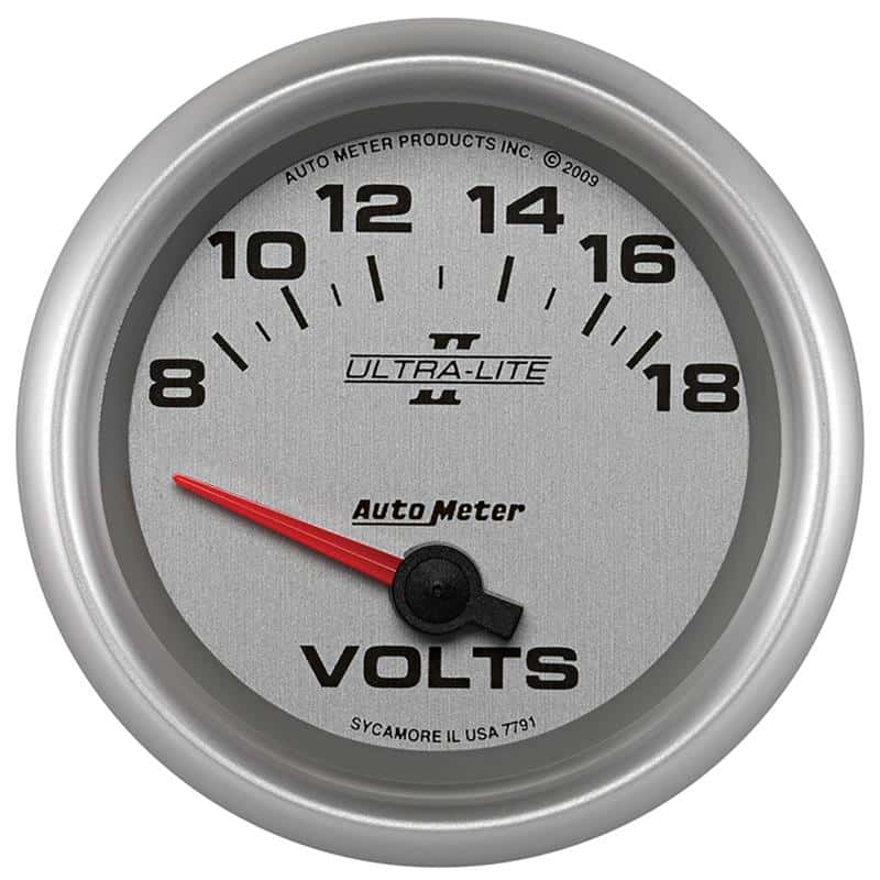 AutoMeter — Autometer Ultra-Lite II 2-5/8in 18V Electric Voltmeter Gauge
2-5/8" VOLTMETER, 8- - view 2
