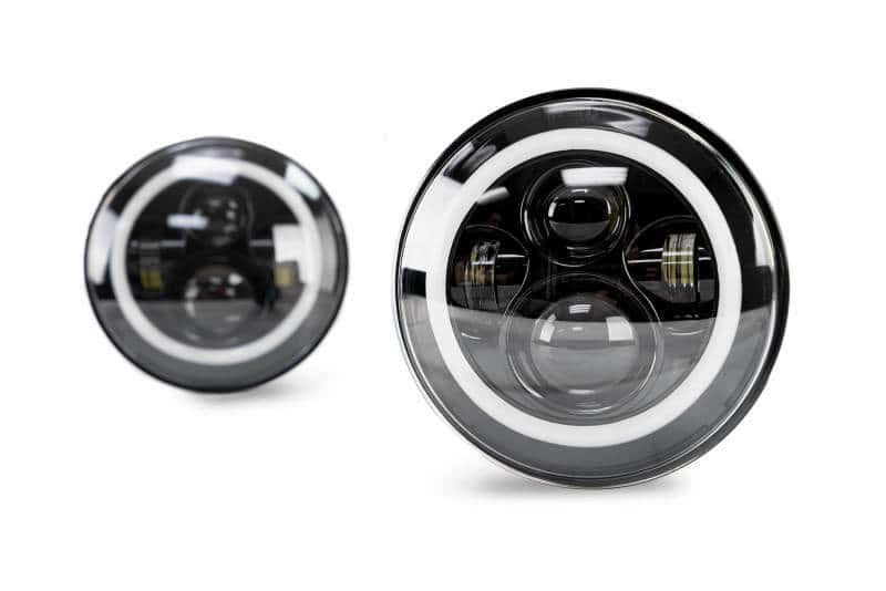 DV8 Offroad — DV8 Offroad 07-18 Jeep Wrangler JK LED Projector Headlights w/ Angel Eyes
Headlights - view 3