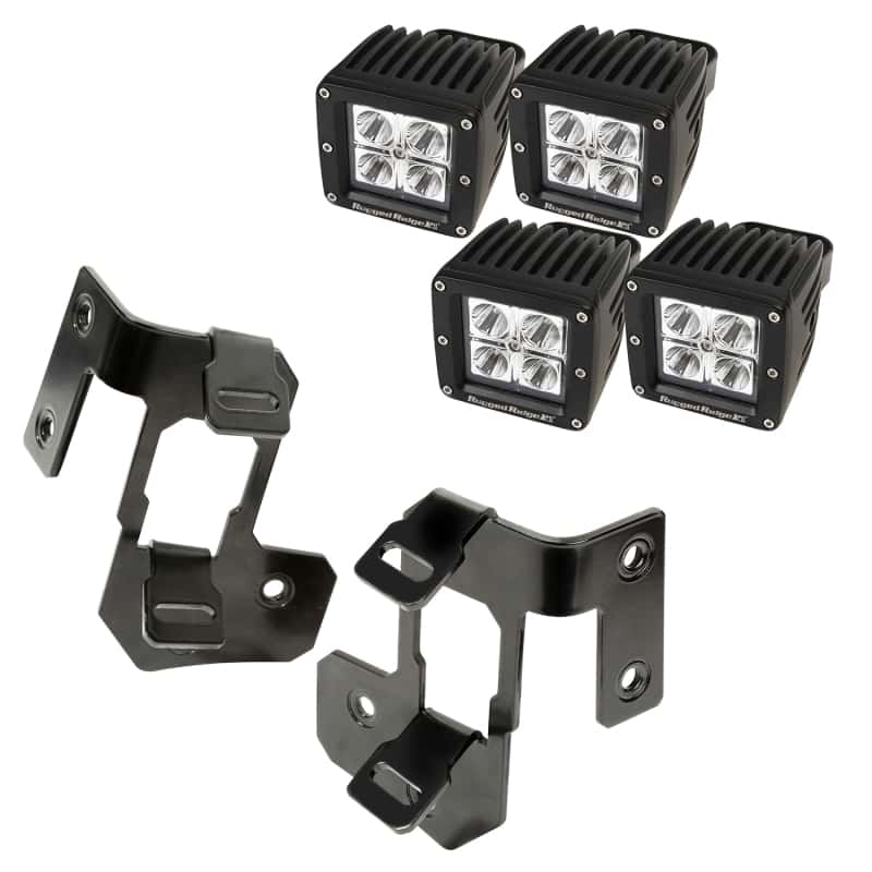 Rugged Ridge — Rugged Ridge 07-18 Jeep Wrangler JK Semi-Gloss Black Square A-Pillar LED Light Mount Kit
OFFROAD_LIGHTING
OrdRacingLampKt - view 2
