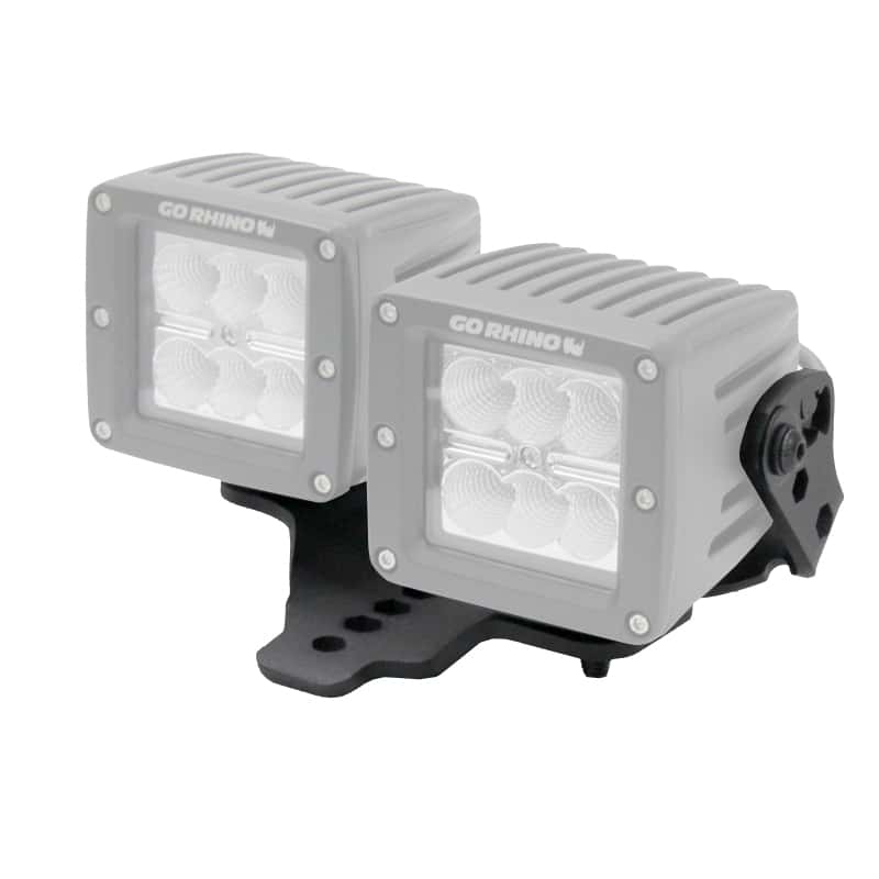 Go Rhino — Go Rhino 18-20 Jeep Wrangler JL/JLU/Gladiator JT Light Mount - Two 3in Cubes
Hood Hinge Mount - view 2