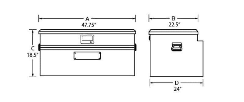 Tradesman — Tradesman Aluminum Flush Mount Truck Tool Box Full/Wide (48in.) - Brite - view 2