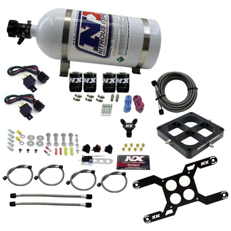 Nitrous Express — Nitrous Express Dominator Dual Stage Billet Crossbar Nitrous Kit (50-300 & 100-500HP) w/10lb Bottle
Injection System Kit
N2OSys - view 1