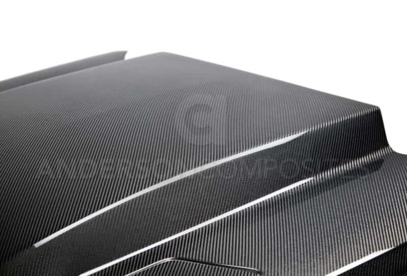 Anderson Composites — Anderson Composites 15-17 Ford Mustang (Excl. GT350/GT350R) Double Sided Carbon Fiber Cowl Hood - view 6