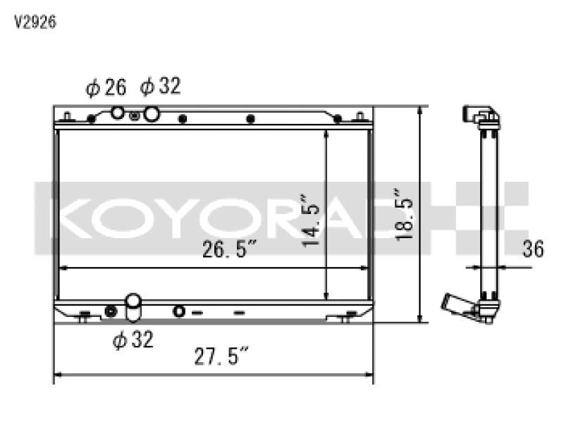 Koyo — Koyo 06-11 Honda Civic Si 2.0L Coupe/Sedan (MT) Radiator
Racing Radiator - view 1