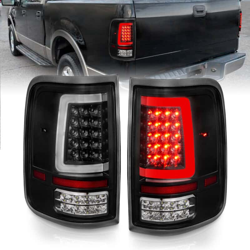 ANZO — ANZO 2004-2006 Ford F-150 LED Tail Lights w/ Light Bar Black Housing Clear Lens - view 2