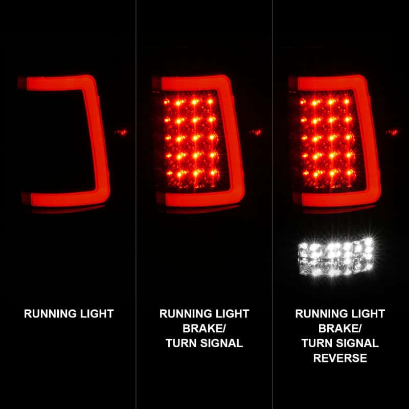 ANZO — ANZO 2004-2006 Ford F-150 LED Tail Lights w/ Light Bar Black Housing Clear Lens - view 9