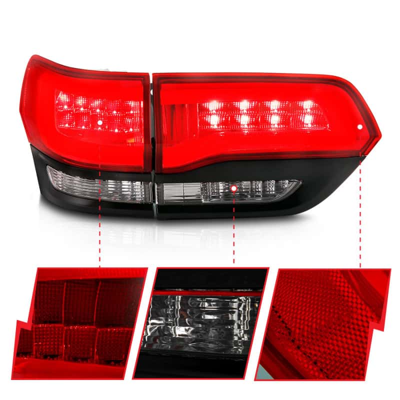 ANZO — ANZO 2014-2016 Jeep Grand Cherokee LED Taillights Red/Clear
TailLightSet - view 11