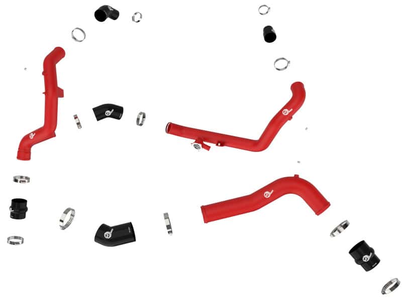 aFe — aFe 20-23 Ford Explorer ST V6 3.0L (tt) BladeRunner Aluminum Hot and Cold Charge Pipe Kit - Red
Charge Pipe Kit - view 2