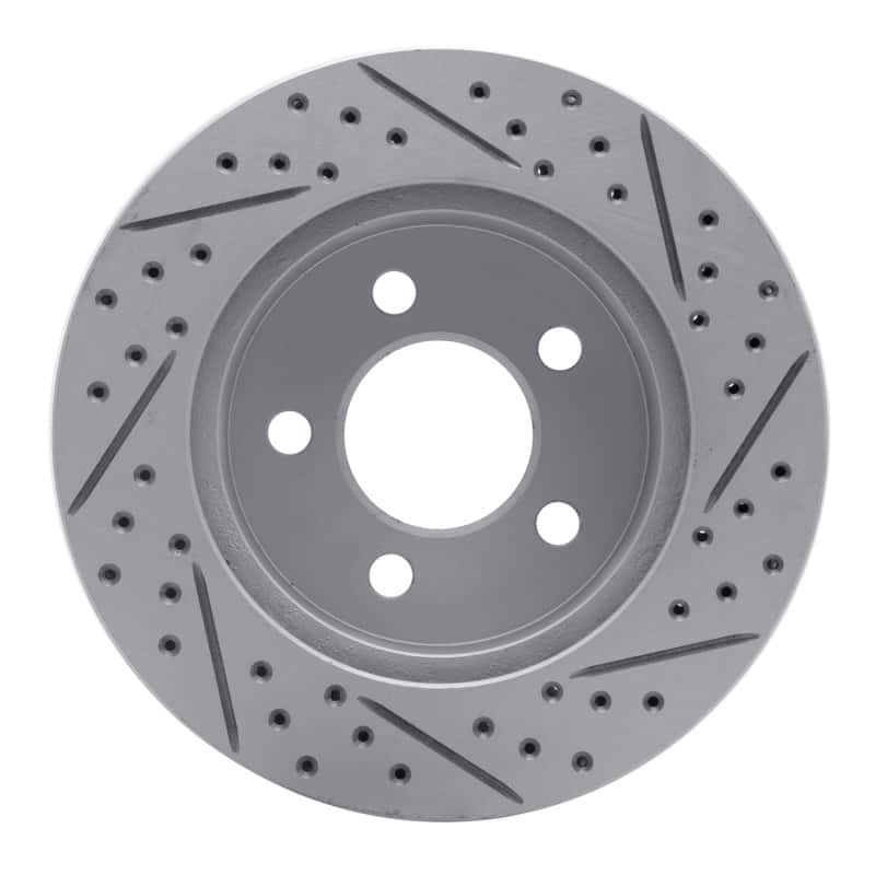 R1 Concepts — R1 99-06 Jeep Cherokee Front Right Drilled & Slotted Geo-Carbon Rotor - view 5