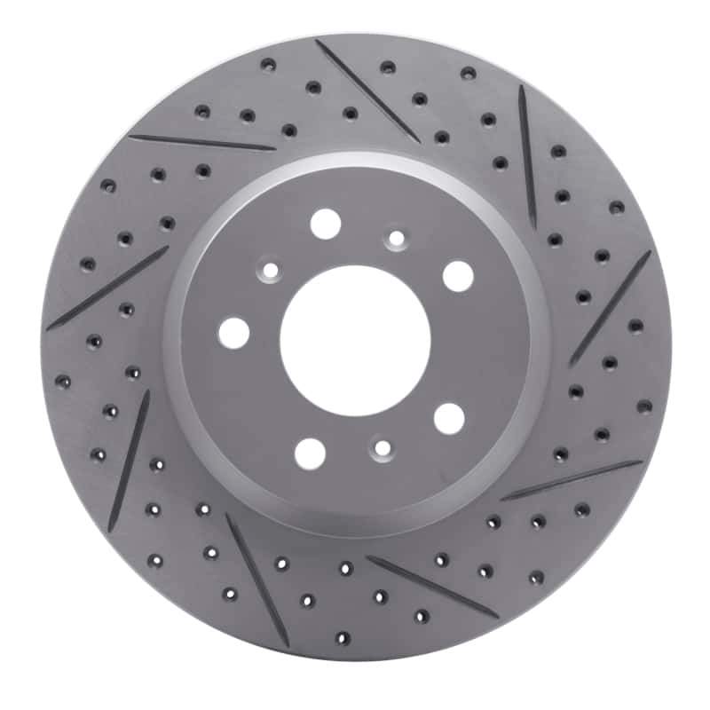 R1 Concepts — R1 06-16 Buick Lucerne Front Right Drilled & Slotted Geo-Carbon Rotor - view 1
