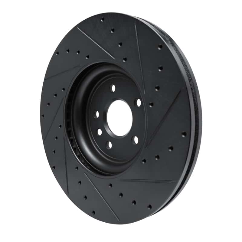 R1 Concepts — R1 16-24 Jaguar XF Front Left Drilled & Slotted Black Brake Rotor
R1 Brake Rotor Drill - view 4