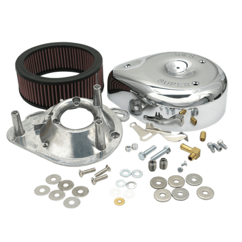 S&S Cycle — S&S Cycle 84-92 BT/86-90 Sportster Models Teardrop Chrome Air Cleaner Cover for S&S Super E/G Carb - view 2